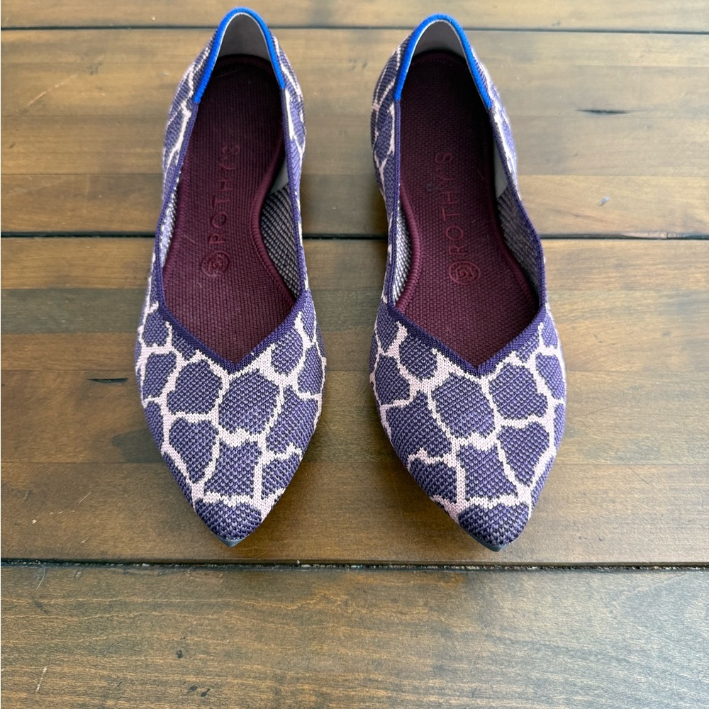 Rothy’s The Point • Purple Giraffe Knit • Size 9